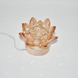 Crystal Lotus Flower Tea Light Holder with Gold Metal Base, AB Color, NWT  Colo
